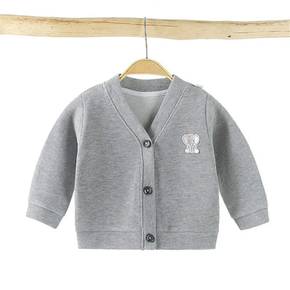 Winter/Autumn Baby Girls Boys Cardigan Sweater Tops Solid Children Clothing  Infant Kids Baseball Jackets Coats Outerwear