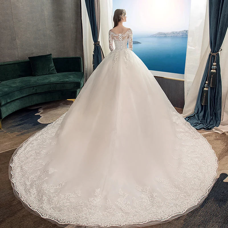 Wedding Dress Full Sleeves Long Train .com muito glamour e estilo princesa