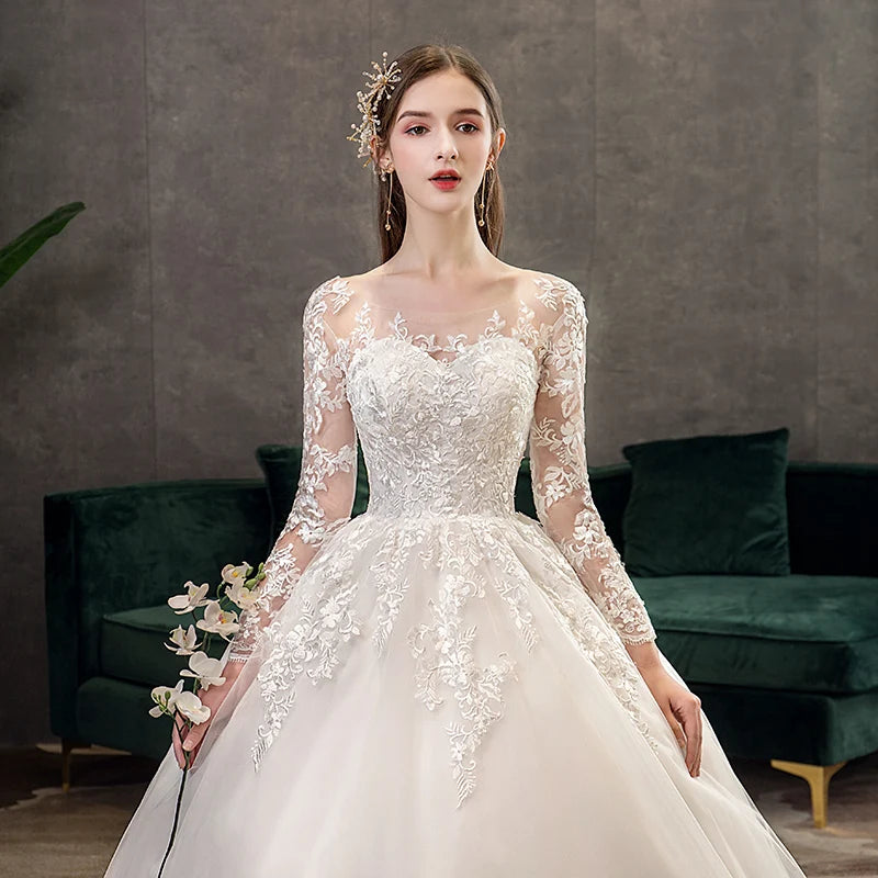 Wedding Dress Full Sleeves Long Train .com muito glamour e estilo princesa