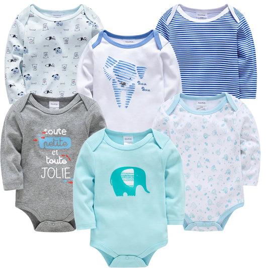 Pack de 6  Baby Boys Girls Bodysuit Long Sleeve 100% Cotton Baby Clothes 6-24 months body bebe Jumpsuit Clothing