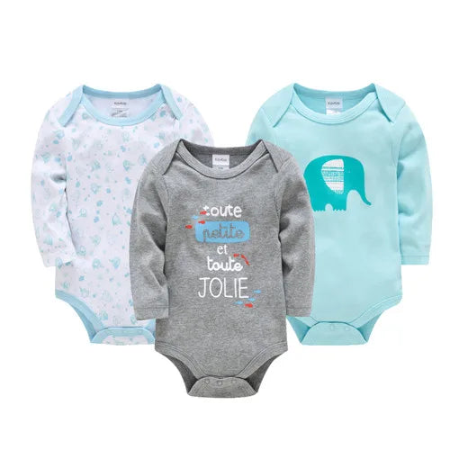 Pack de 6  Baby Boys Girls Bodysuit Long Sleeve 100% Cotton Baby Clothes 1 ano a 2 anos.