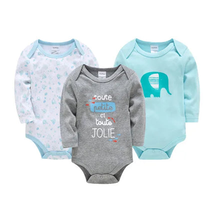 Pack de 6  Baby Boys Girls Bodysuit Long Sleeve 100% Cotton Baby Clothes 1 ano a 2 anos.