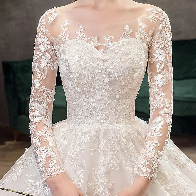 Wedding Dress Full Sleeves Long Train .com muito glamour e estilo princesa