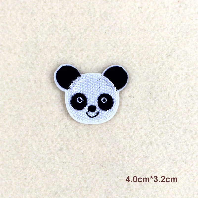 9p/lot Panda Cartoon patches for clothing hot iron on lovely animal Embroidered clothes patches for children handmade