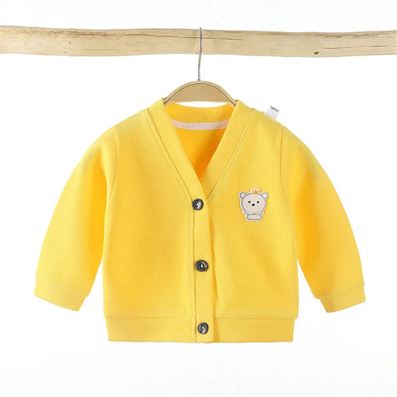 Winter/Autumn Baby Girls Boys Cardigan Sweater Tops Solid Children Clothing  Infant Kids Baseball Jackets Coats Outerwear