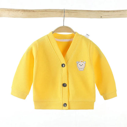 Winter/Autumn Baby Girls Boys Cardigan Sweater Tops Solid Children Clothing  Infant Kids Baseball Jackets Coats Outerwear