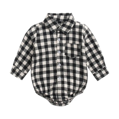 Sanlutoz Plaid Cotton Baby Boys Bodysuits Long Sleeve Baby Clothes Fashion Newborn Bodysuit for Boy