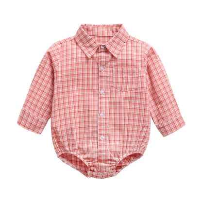 Sanlutoz Plaid Cotton Baby Boys Bodysuits Long Sleeve Baby Clothes Fashion Newborn Bodysuit for Boy