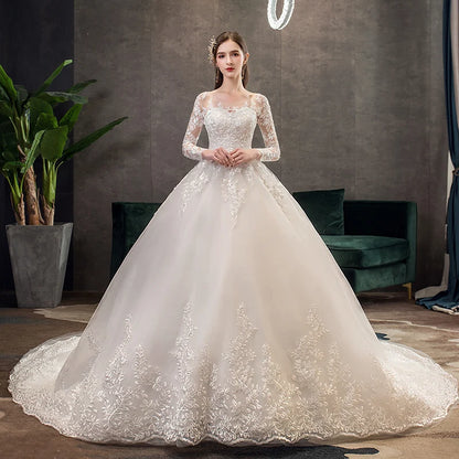 Wedding Dress Full Sleeves Long Train .com muito glamour e estilo princesa