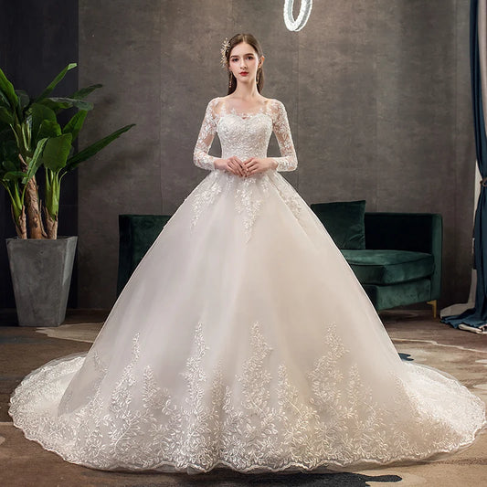 Wedding Dress Full Sleeves Long Train .com muito glamour e estilo princesa