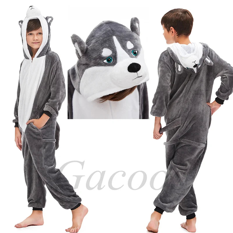 Kigurumi Dinosaur Unicorn Panda Onesie Hooded Pajamas New Kids Children Animal Jumpsuit Girls Boys Cosplay Costume Anime Pyjamas