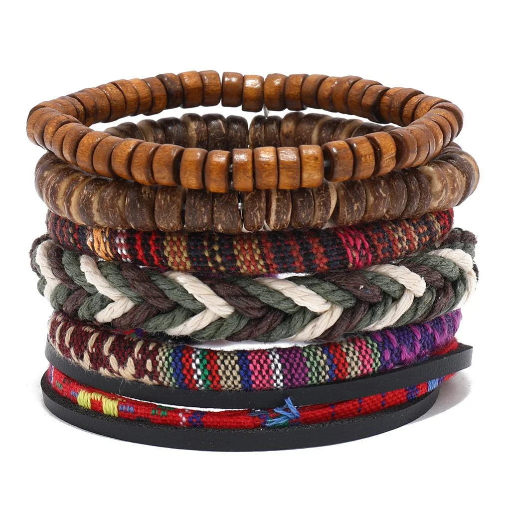 Pulseiras para homem e jovens elaboradas com materiais de alta qualidade conjunto de 4 pulseiras.. 