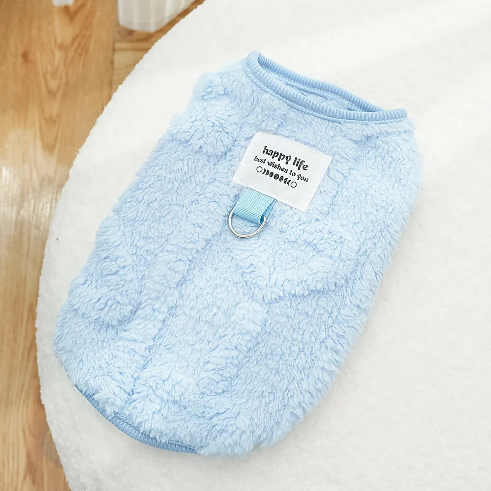 Dog Clothes Winter Teddy Bear Pomeranian Small Dog Pet Autumn and Winter Plush Traction Velvet Clothes Cat Supplies Puppy