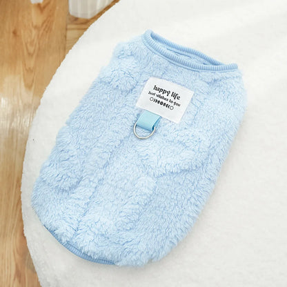 Dog Clothes Winter Teddy Bear Pomeranian Small Dog Pet Autumn and Winter Plush Traction Velvet Clothes Cat Supplies Puppy