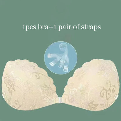 Sutiã push up adesivo com alças invisíveis para roupas sem costas Sutiã de silicone para mamilos Fita para mamilos sem alças reutilizável