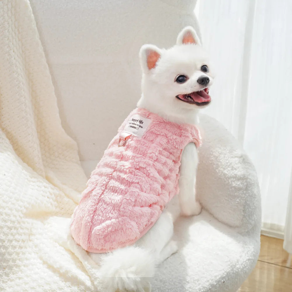 Dog Clothes Winter Teddy Bear Pomeranian Small Dog Pet Autumn and Winter Plush Traction Velvet Clothes Cat Supplies Puppy