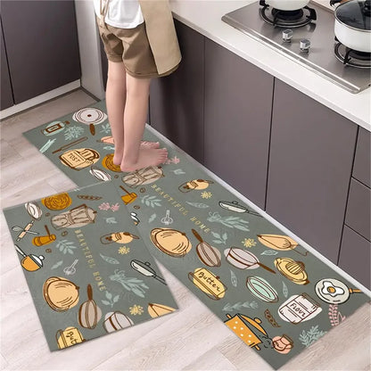 Kitchen Floor Mat Bedroom Living Room Long Bedside Area Rug Hallway Soft Washable Carpet Anti Slip Bathroom Entrance Doormat