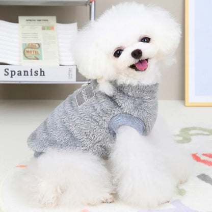 Dog Vest Clothes Winter Warm Dog Hoodies Cute Puppy Sweatshirt Soft Plush Cat Hoodies Pet Pullovers Dog Supplies