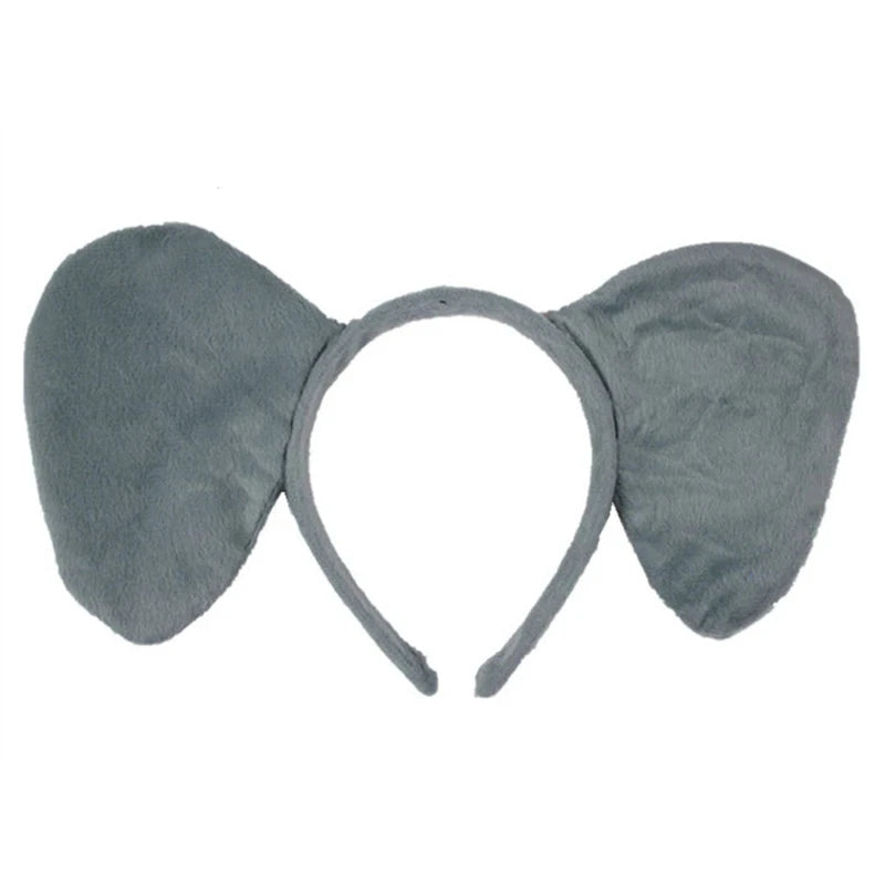 tiara Girls Cute Cow Giraffe Elephant Monkey Headband Kawaii Soft Cat Bear Tiger Panda Ears Headpiece Performance Birthday Party Wear