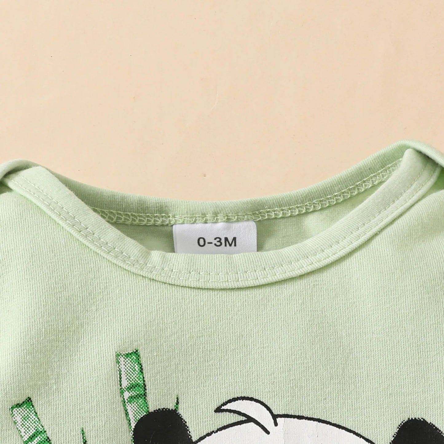 Prowow Panda Baby Girl Outfits Sets Green Cute Panda Romper and Suspender Bamboo Dress 3pcs Baby Clothes Panda Set