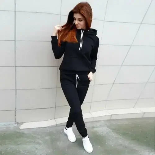 Women Fashion Casual Sweatshirt Ladies Sweat Suit Jogging Set Hot Sale Elegant Hoodies Sports Tops Pants Run Tracksuit