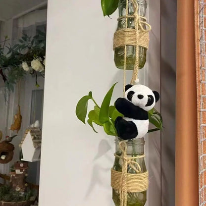 Mini Panda Clip Plush Toy Plushie Hanging Ornament PP Cotton Stuffed Living Room Curtain Decor Pendant Gift 10cm