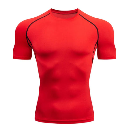 Men Run Compression T-shirt Sports Short Sleeved T Shirt Gym Fitness Sweatshirt Male Jogging Tracksuit Homme Athletic Tee Shirts