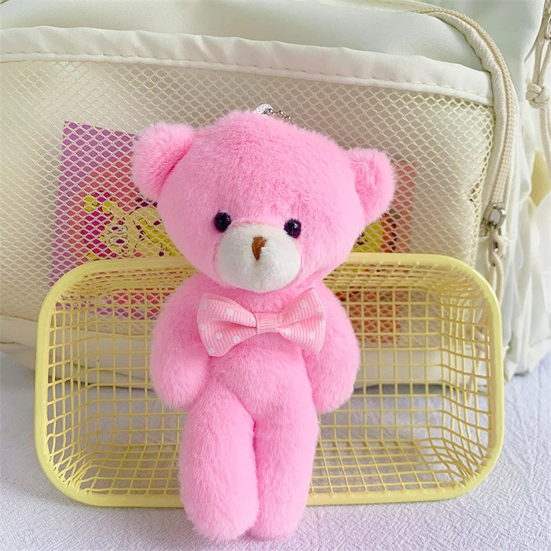 Bear  Cute Plush Teddy Bear Keychain Animal Plush Toy Bag Pendent Keychain Ornaments Girl Birthday Gift 13cm