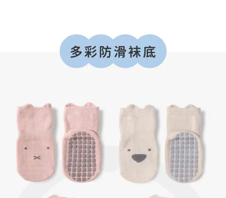 3 Pairs/Lot Cartoon Newborn Socks Children's Anti-slip Socks Spring and Autumn Cute Boy Cotton Baby Toddler Socks