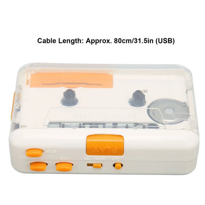 USB Cassette Converter Plug and Play Portable MP3 Music Tape Player with Earphone for IPod PC