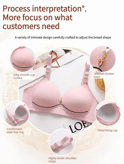 Sports Bra Bralette Sexy Large Size No Steel Ring Lingerie Push Up Breathable Women's Underwear Thin Cup Glossy Bras Mujer