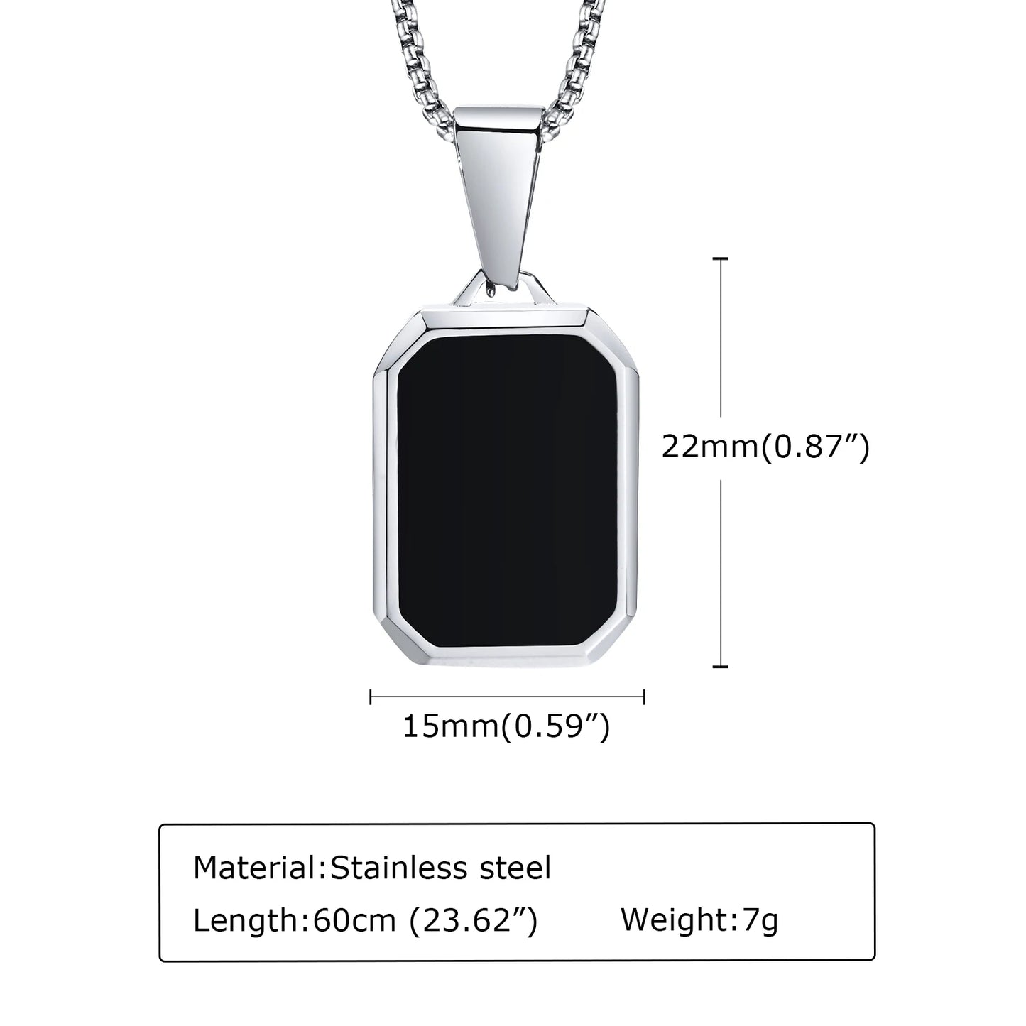 Casual Black Enamel Necklaces for Men,Waterproof Stainless Steel Square Pendant Simple Fashion Male Collar Jewelry Gift                Ideal para momentos especiais..  Seu bebê merece o melhor.  Ideal para você.  Qualidade e sofisticação...