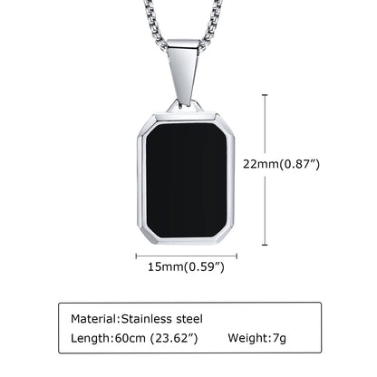 Casual Black Enamel Necklaces for Men,Waterproof Stainless Steel Square Pendant Simple Fashion Male Collar Jewelry Gift                Ideal para momentos especiais..  Seu bebê merece o melhor.  Ideal para você.  Qualidade e sofisticação...