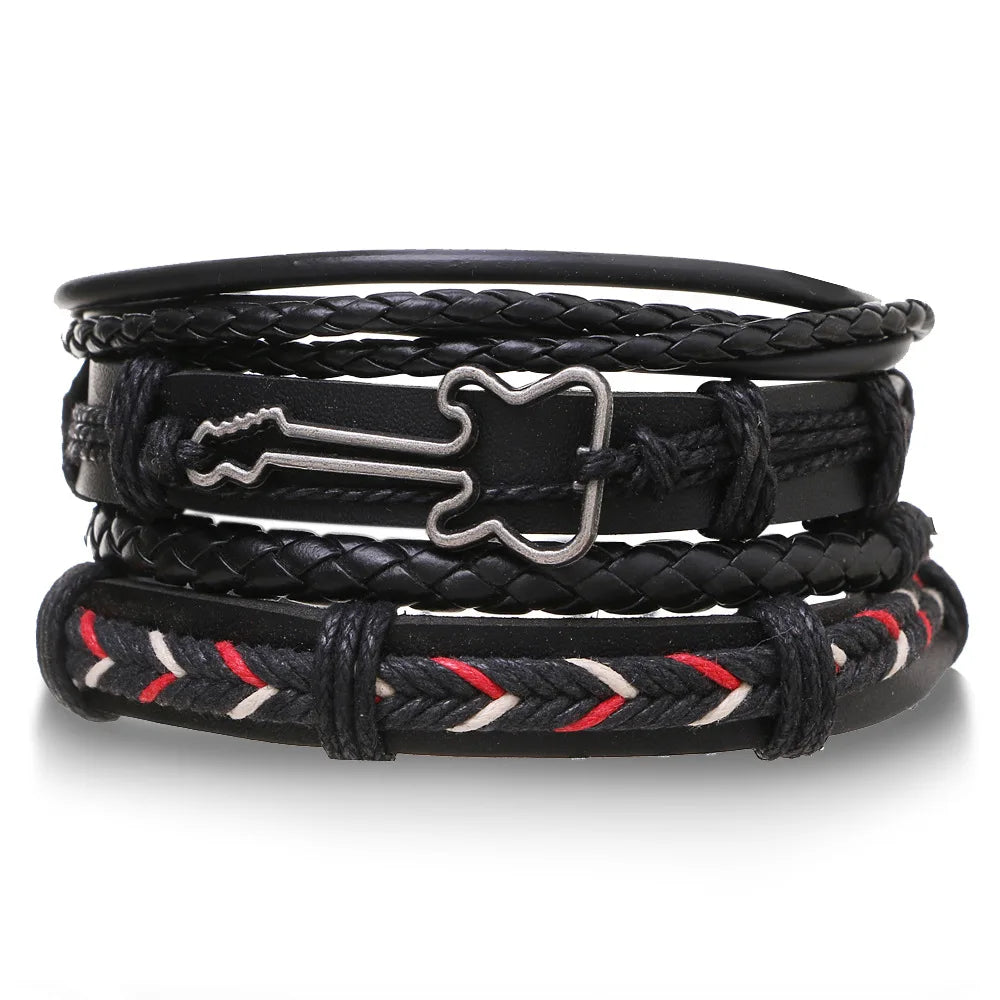 Pulseiras para homem e jovens elaboradas com materiais de alta qualidade conjunto de 4 pulseiras.. 