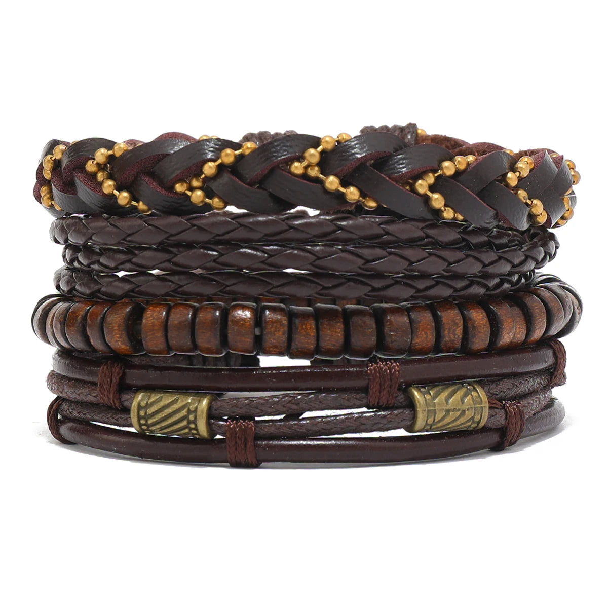 Pulseiras para homem e jovens elaboradas com materiais de alta qualidade conjunto de 4 pulseiras.. 