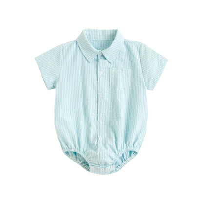 Sanlutoz Cotton Baby Boys Bodysuits Fashion Newborn Clothes for Baby Boy Short Sleeve Summer Baby Clothing Plaid