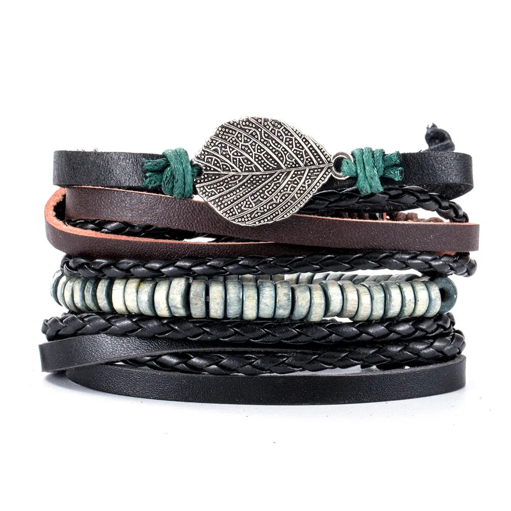 Pulseiras para homem e jovens elaboradas com materiais de alta qualidade conjunto de 4 pulseiras.. 