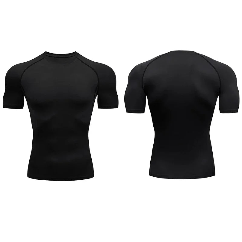Men Run Compression T-shirt Sports Short Sleeved T Shirt Gym Fitness Sweatshirt Male Jogging Tracksuit Homme Athletic Tee Shirts
