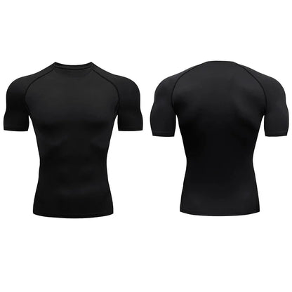 Men Run Compression T-shirt Sports Short Sleeved T Shirt Gym Fitness Sweatshirt Male Jogging Tracksuit Homme Athletic Tee Shirts