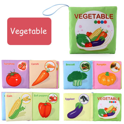 Livro de pano macio para bebês para recém-nascidos de 0 a 12 meses, livro 3D, família animal, cognitivo, Montessori, brinquedos educativos iniciais para crianças, presente