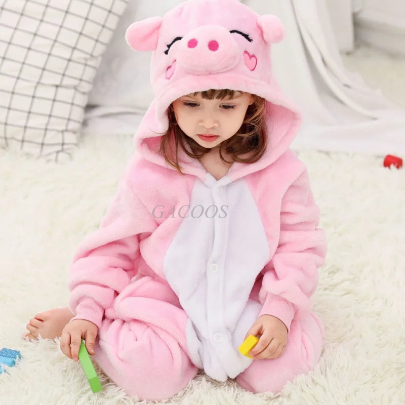 Kigurumi Dinosaur Unicorn Panda Onesie Hooded Pajamas New Kids Children Animal Jumpsuit Girls Boys Cosplay Costume Anime Pyjamas