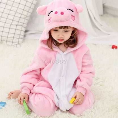 Kigurumi Dinosaur Unicorn Panda Onesie Hooded Pajamas New Kids Children Animal Jumpsuit Girls Boys Cosplay Costume Anime Pyjamas
