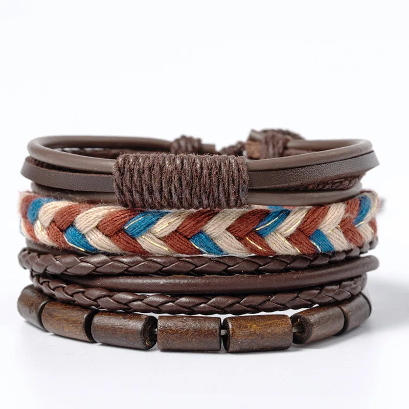 Pulseiras para homem e jovens elaboradas com materiais de alta qualidade conjunto de 4 pulseiras.. 
