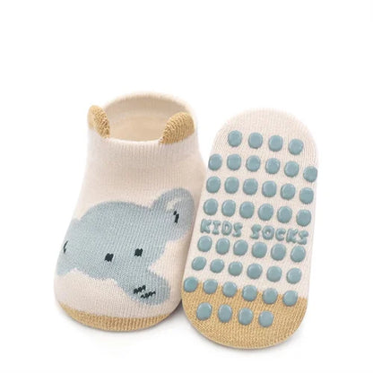 Newborn Baby Autumn Casual Infant's Home Anti Slip Cotton Toddler Cartoon Floor Socks.