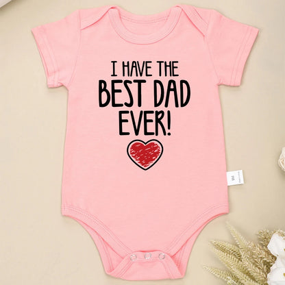 IBodysuit para bebe de 0 a 2 anos meses  coma fraze, Have The Best Dad Ever Newborn Boy Bodysuit Aesthetic Fashion Cute Baby Girl Clothes Cotton Fine Gift Infant Onesie Summer