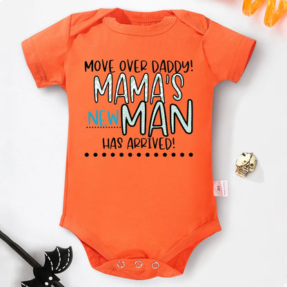 Mama's New Man Has Arrived Funny Newborn Boy Clothes Bodysuit Fashion Beautiful Fine Gift Infant Onesie Summer