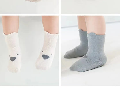 3 Pairs/Lot Cartoon Newborn Socks Children's Anti-slip Socks Spring and Autumn Cute Boy Cotton Baby Toddler Socks