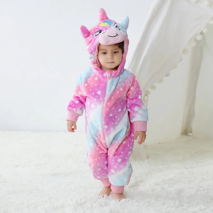 Bebê Kigurumi Stitch Unicórnio Coelho Desenho Animado Macacão Pijamas Infantis Animais Macacão Meninas Meninos Cosplay Pijama Traje Para O Natal