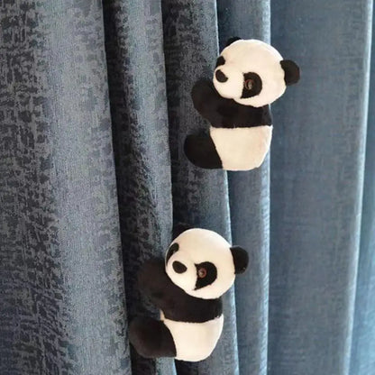 Mini Panda Clip Plush Toy Plushie Hanging Ornament PP Cotton Stuffed Living Room Curtain Decor Pendant Gift 10cm