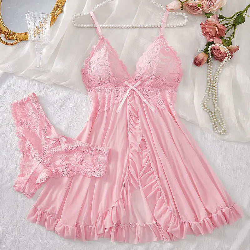 Sexy Lingerie Women Underwear Sexy Sleepwear Thin Style G-string Set Elegant